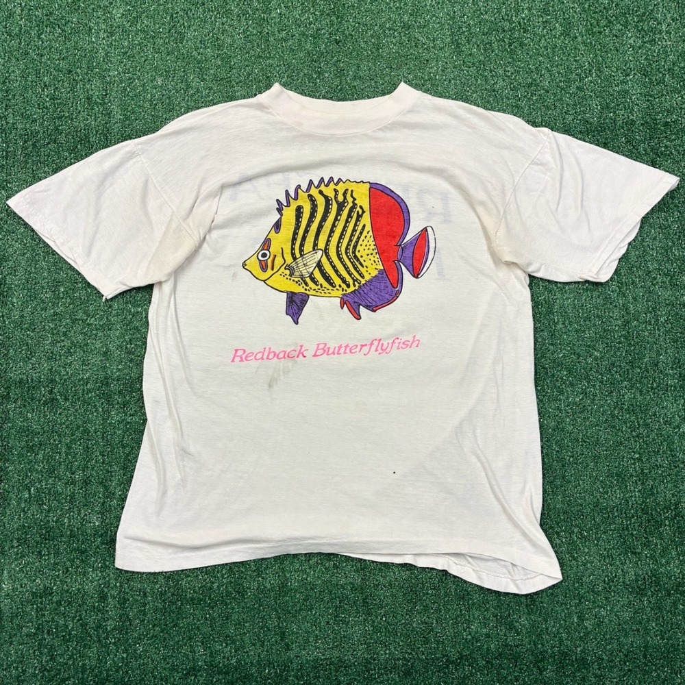Vintage‎ 90s Red Sea Fishes Nature Graphic Wildlife T-shirt